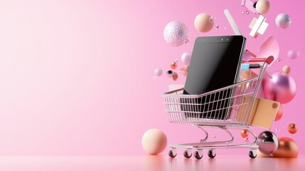 Online shopping cart filled with electronics and fashion items, highlighting both Black Friday and Cyber Monday deals.