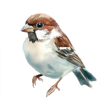 recommend clip art: Sparrow watercolor clipart illustration isolated