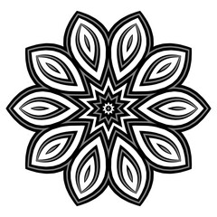 Monogram circle petal flower commercial logo