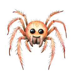 Spider watercolor clipart illustration isolated