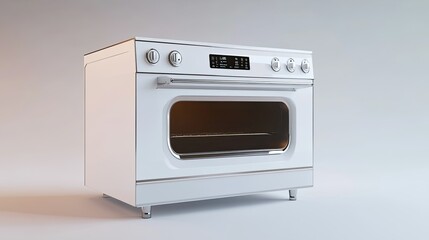 Fototapeta premium A white oven with a digital display and a blue light