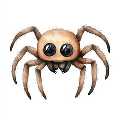 Spider watercolor clipart illustration isolated