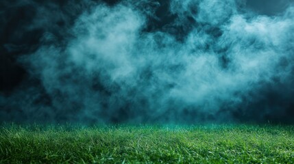 Smoke green background dark ground light smell toxic black bad fog stadium stink mist. Background green grass smoke cloud fart soccer night field dust poison potion floating sport transparent dirty