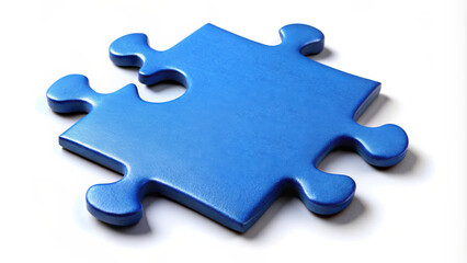 Obraz premium Blue jigsaw puzzle with missing piece above