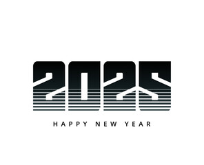Happy New Year 2025 Vector Typography