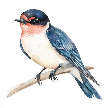 recommend clip art: Swallow watercolor clipart illustration isolated