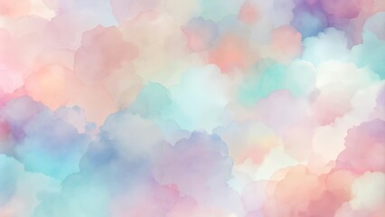 Dreamy watercolor cloud background with soft pastel hues and gentle blending