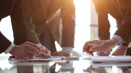 shake hands, they are business partners to open a company together, they attend a brainstorming meeting to manage sales growth and join hands after business talks