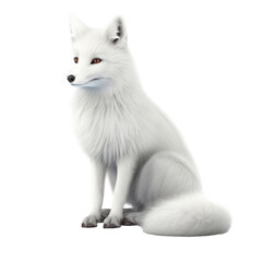 Obraz premium cute white fox isolated on white