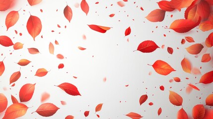 Autumn sale banner background with red leaves, autumn nature promo vector design elements. Banner. transparent background