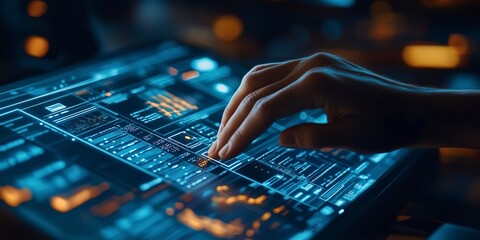 A close-up image of hands interacting with a computer, symbolizing the seamless integration of artificial intelligence and computer technology in modern society