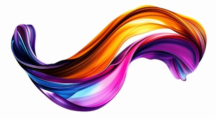 Watercolor illustration of a single abstract shape with dynamic curves