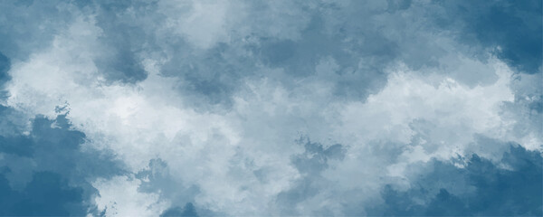 Obraz premium Abstract Bright and shinny cloudy sky blue watercolor background. Watercolor paper textured illustration with splashes of blue colored. Hand painted abstract soft sky blue watercolor sky and clouds