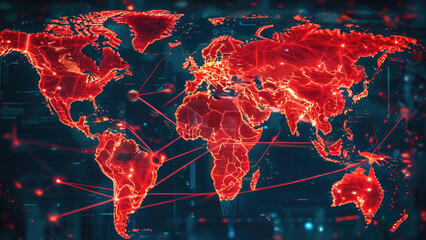 World Map: Cyber Attacks Between Nations