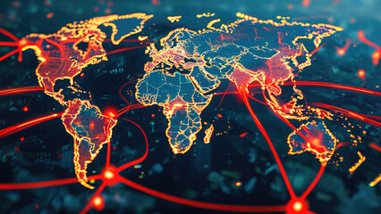 World Map: Cyber Attacks Between Nations
