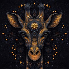 Naklejka premium Textured pattern giraffe, intricate details, artistic design.