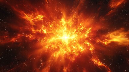 Dramatic fire and smoke effect glowing red and yellow colors exploding outwards with center space. Vivid and hot hell abstract or blazing fire background or wallpaper