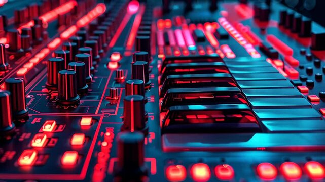 Exploring the vibrant world of electronic music production with synthesizers at a nighttime studio session