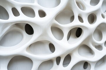 Biomimetic facade design, nature-inspired patterns, sustainable architecture, on solid white background, single object