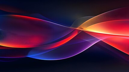 Fototapeta premium Colorful abstract light waves, dark background