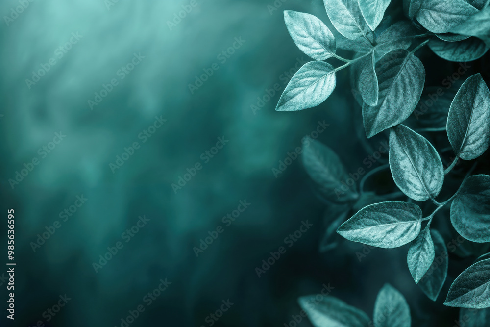 Aufkleber green foliage creating relaxing natural background with copy space