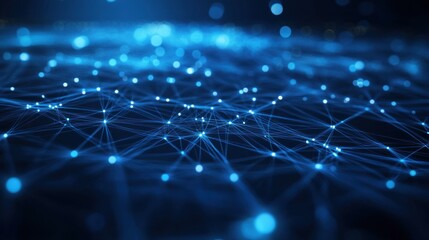 Obraz premium Abstract Blue Network Connection