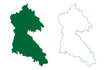 Naklejka premium Mungeli district (Chhattisgarh State, Bilaspur division, Republic of India) map vector illustration, scribble sketch Mungeli map