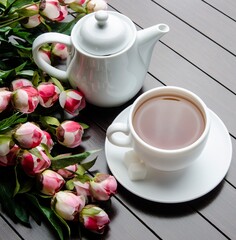 Cup of tea in catering concept