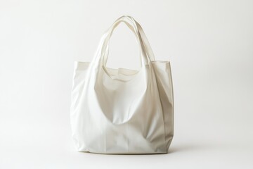 Waterresistant reusable shopping bag, practical and sustainable, minimal design, on solid white background, single object.,