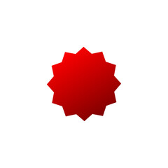 Blank starburst shape with blank space icon isolated on transparent background