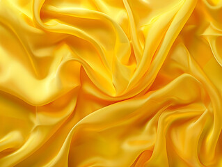 Obraz premium Yellow textured fabric with crumpled folds. Neural network AI generated art