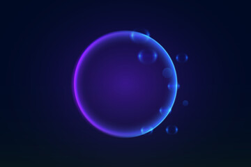 Magic neon glowing circle of light. Light special effect of lines.