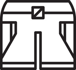 Short Pants Icon Line Illustration