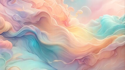 Obraz premium Flowing abstract waves in soft pastel colors.