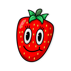 Funny doodle fruit cartoon with cute expression