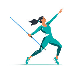 Obraz premium A woman javelin throwing, PNG