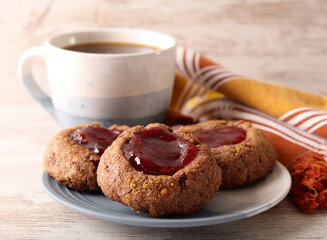 Peanut butter  jam cookies