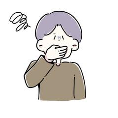 青ざめて吐きそうな男性(グルグル付)