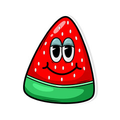 Funny doodle fruit cartoon with cute expression