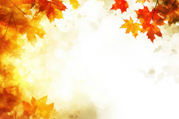 Obraz premium Warm fall light and red maple leaves background