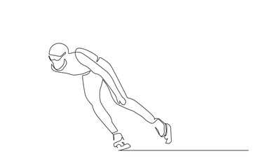 women sports skate shoes winter sport lifestyle one line art design vector