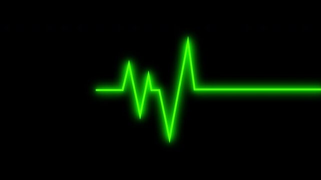 Pulse Trace, Monitor Ekg Neon Green Heart Beat Animation Background
