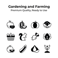 Have a look at this amazing gardening and farming icons set