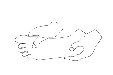 human person foot heel sole pain disease health one line art design vector