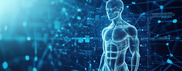 Digital human body with medical technology and data visualization