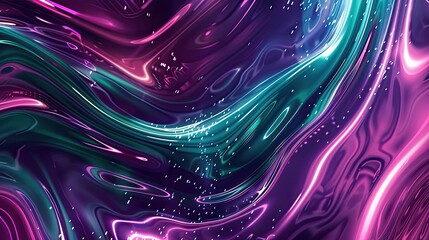 Neon wallpaper with emerald and magenta liquids pixel geometry and glowing lines for an 80s feel