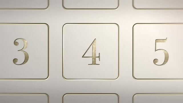 Advent Calendar door reveal Number 4, white cream gold, Christmas door green screen sting transition animation