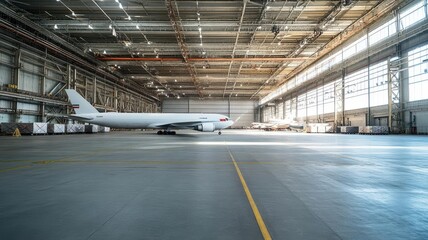 Cargo planes grounded in an empty hangar, symbolizing the global freeze in trade caused by restrictions