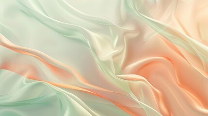 Fototapeta premium Soft light flares and flowing ribbons of color on a peach-mint summer wallpaper