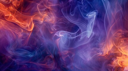 Swirling smoke-like patterns in indigo and violet create a captivating summer wallpaper